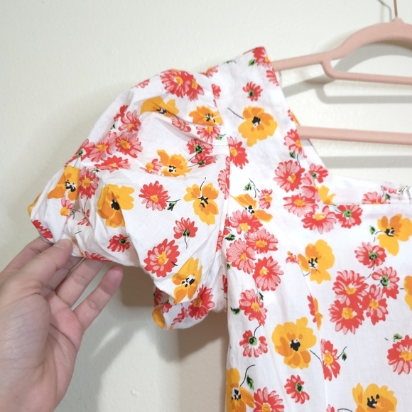 PRINCESS POLLY Charlene Multicolor Floral Puff Sleeve Mini Dress Size 4 - Picture 7 of 10